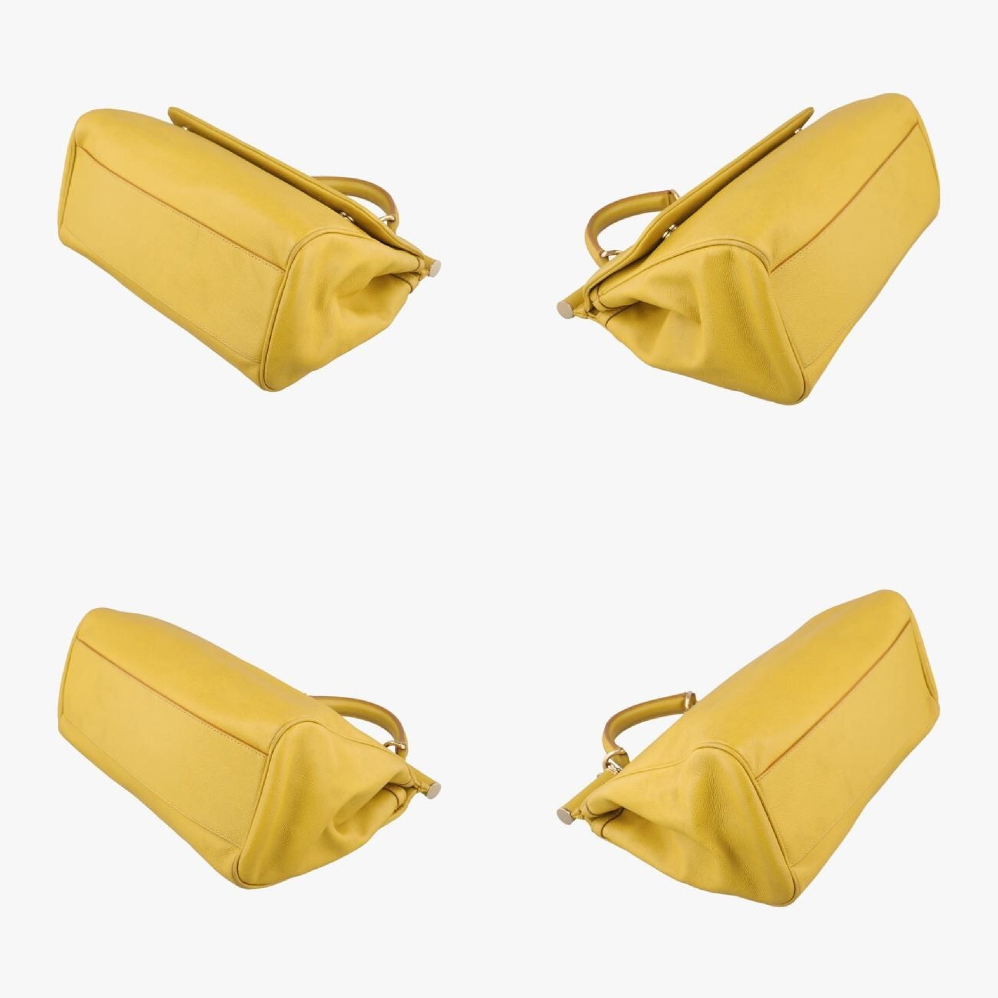 DOLCE&GABBANA Sicily Yellow Leather Shoulder Bag