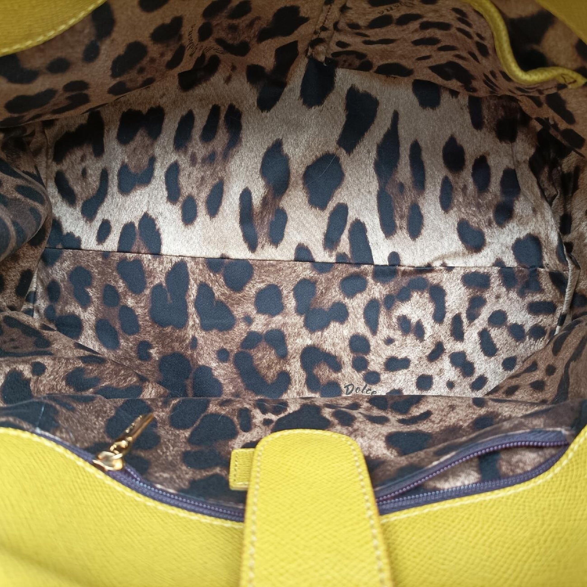 DOLCE&GABBANA Sicily Yellow Leather Shoulder Bag