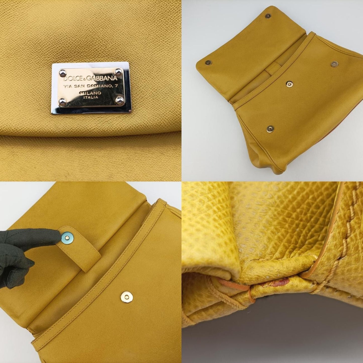 DOLCE&GABBANA Sicily Yellow Leather Shoulder Bag