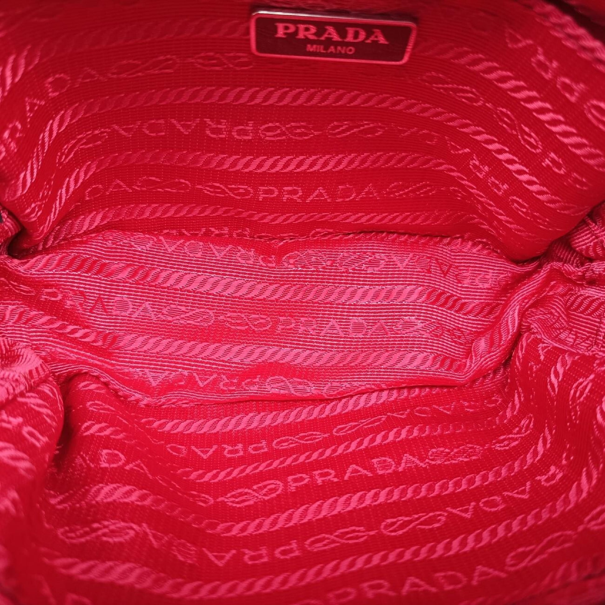 PRADA Gathered Mini Red Leather Shoulder Bag 1BH11253