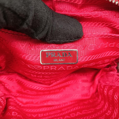PRADA Gathered Mini Red Leather Shoulder Bag 1BH11253