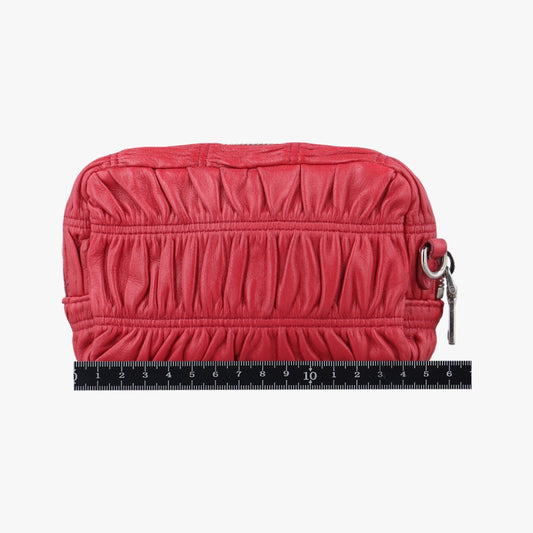 PRADA Gathered Mini Red Leather Shoulder Bag 1BH11253