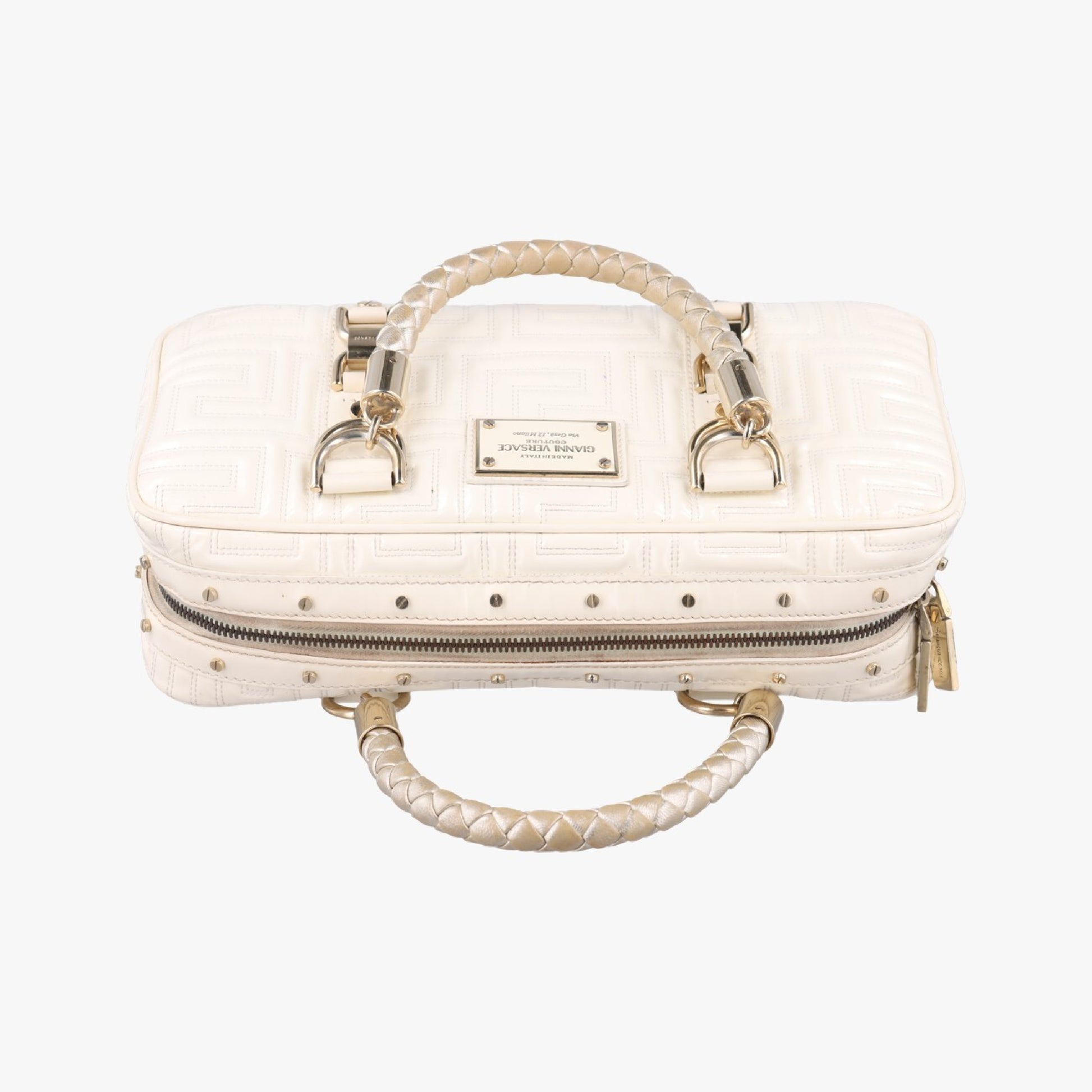 VERSACE Couture Madonna White Patent Handbag