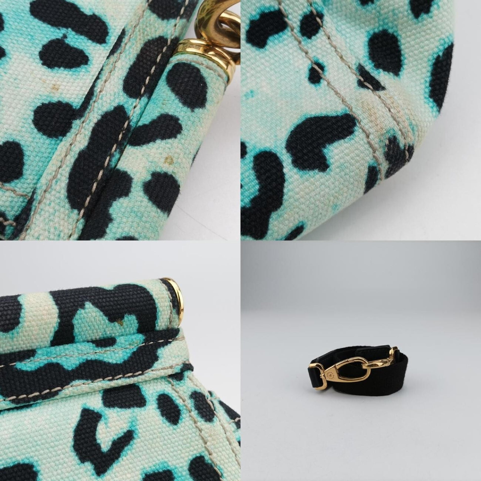 DOLCE&GABBANA Sicily Leopard Print Multicolor Canvas Handbag