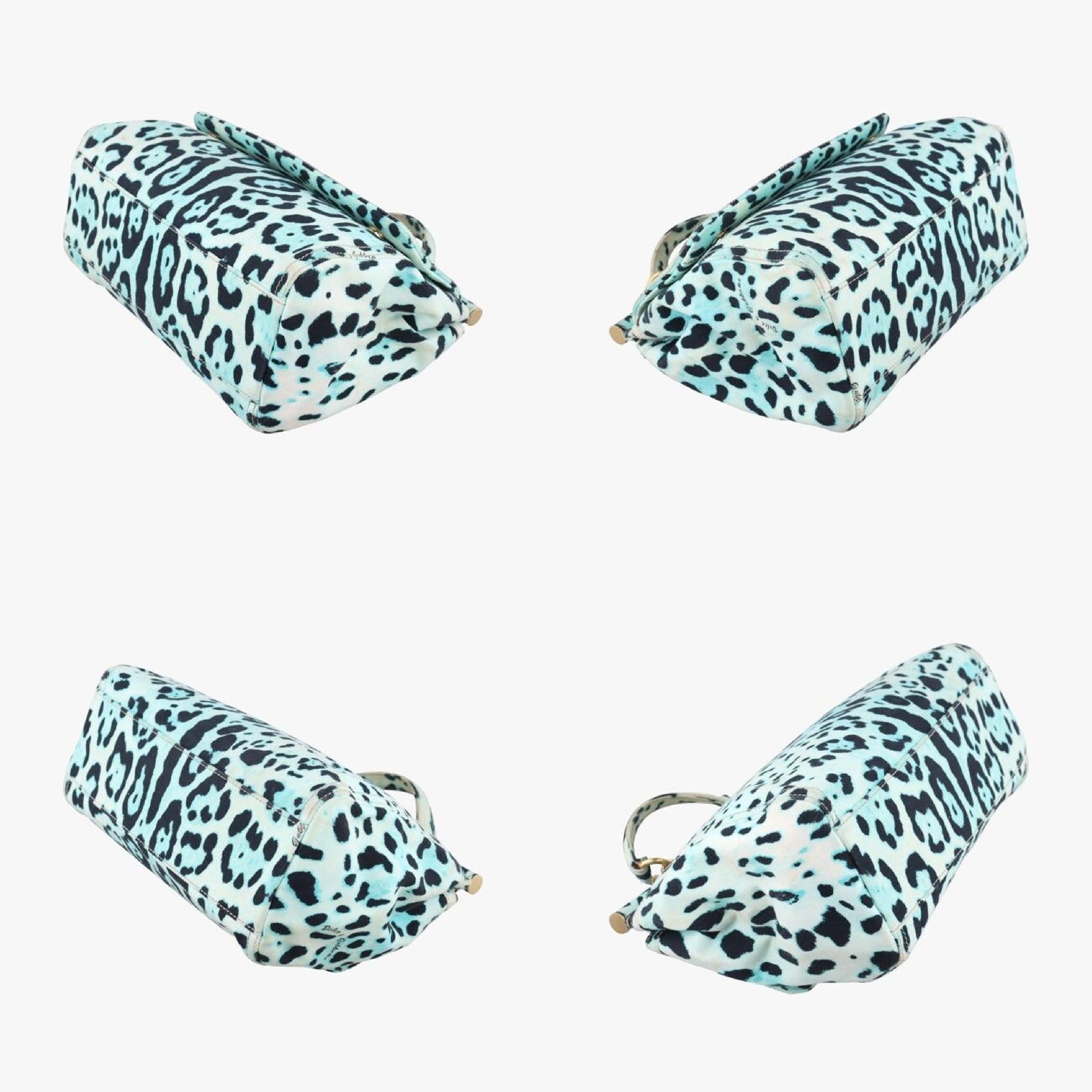 DOLCE&GABBANA Sicily Leopard Print Multicolor Canvas Handbag