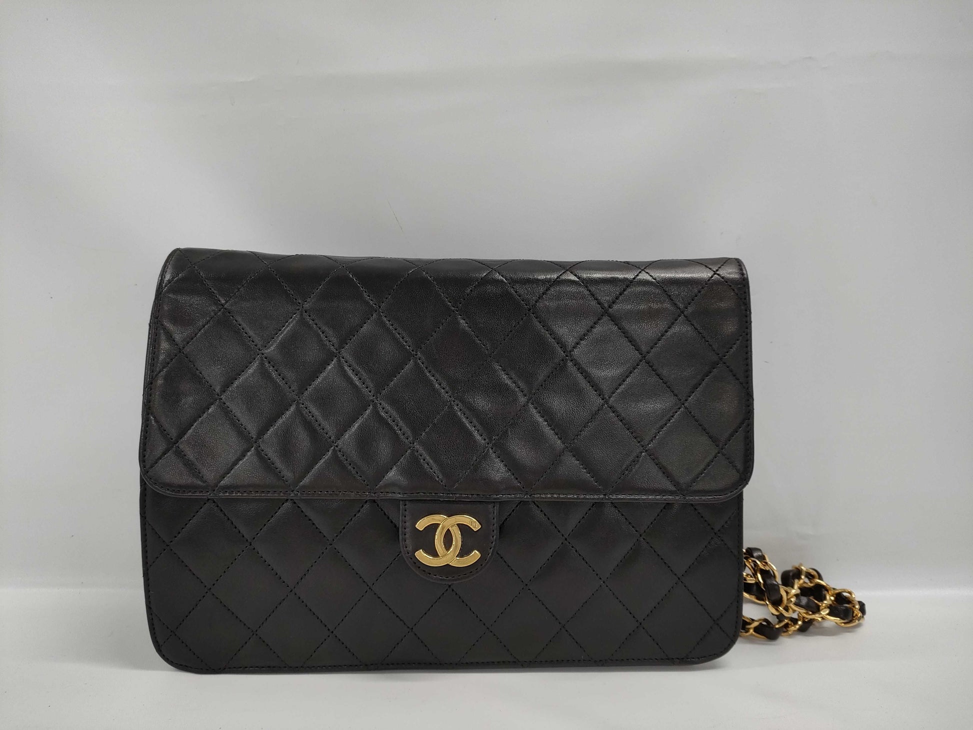 CHANEL Matelasse Lamb Push Lock Shoulder Bag