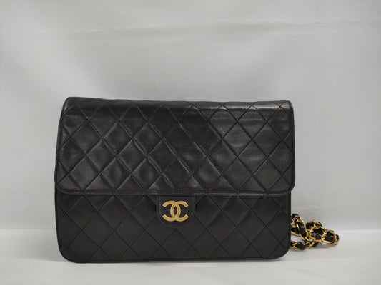 CHANEL Matelasse Lamb Push Lock Shoulder Bag