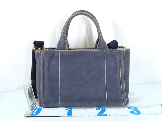 PRADA Canapa Canvas 2-Way Shoulder Bag/Handbag
