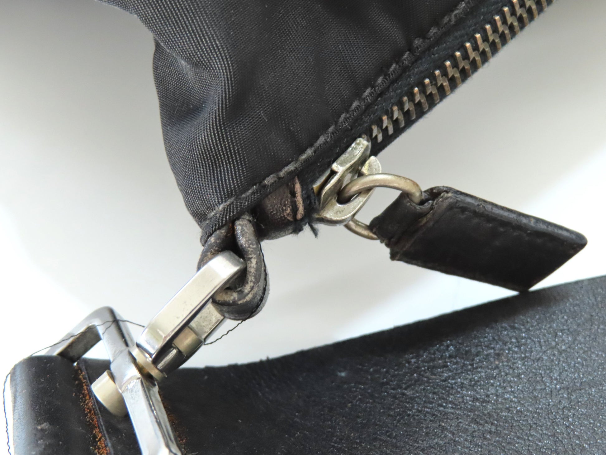 PRADA Nylon Tessuto x Leather Shoulder Bag Shoulder Bag