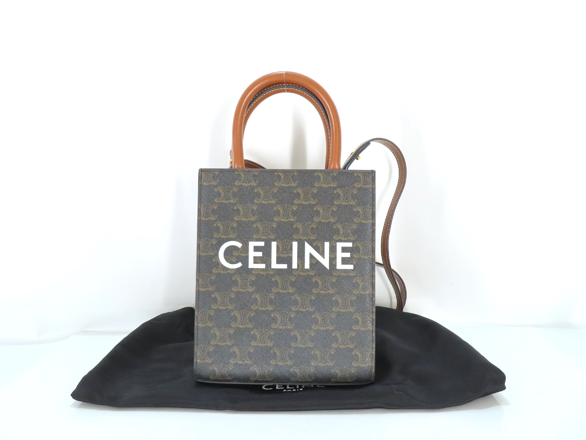 CELINE Triomphe Mini Vertical Cabas Shoulder Bag
