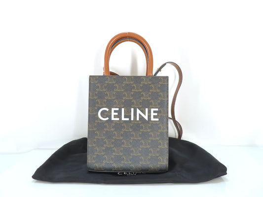 CELINE Triomphe Mini Vertical Cabas Shoulder Bag
