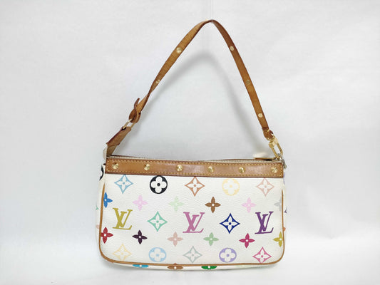 LOUIS VUITTON M92649 Monogram Multicolore Pochette Accessoires M92649 SL1013 White x Brown Pouch