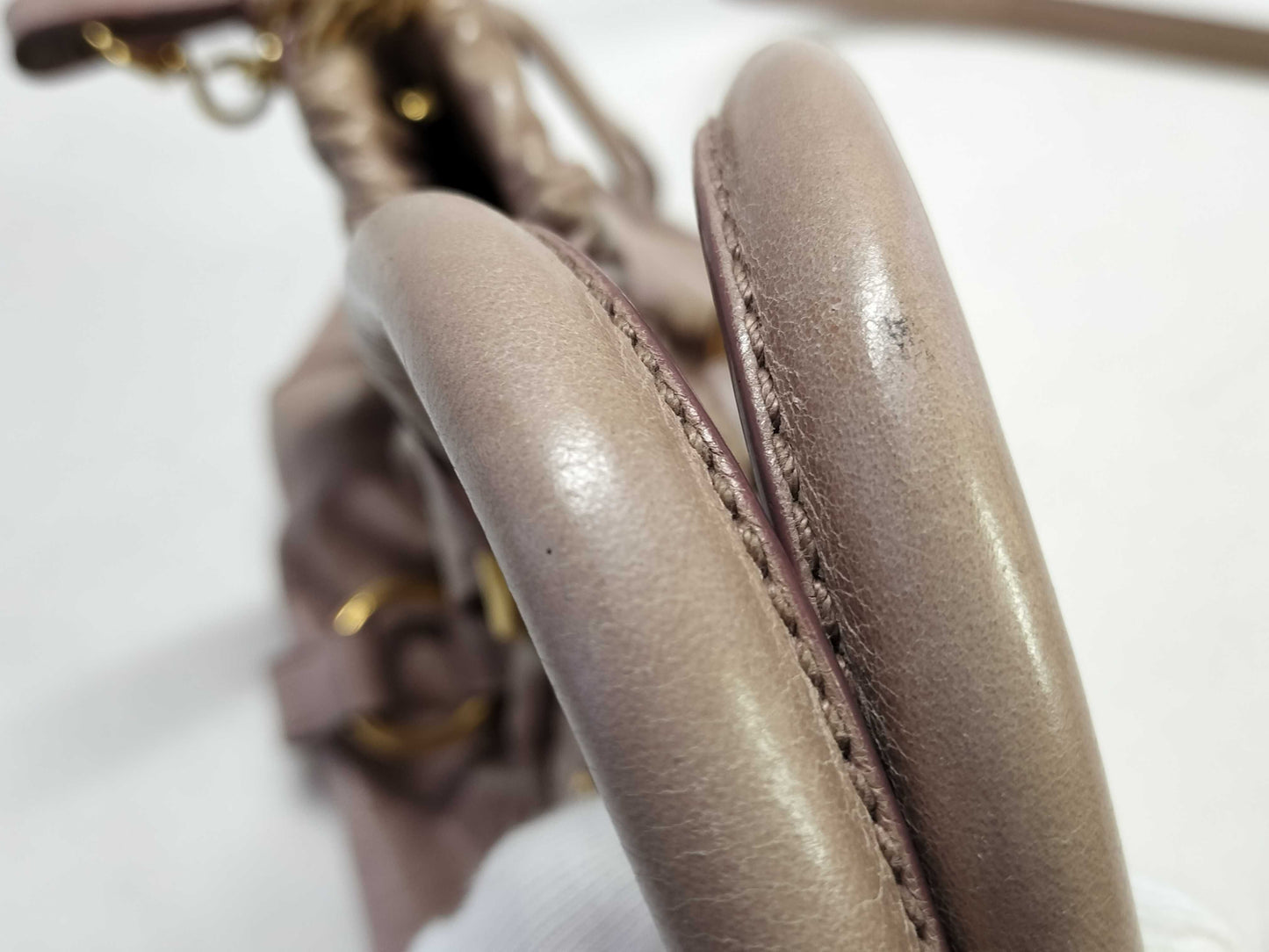 Miu Miu Vitello Luxe 2-Way Handbag Leather Handbag