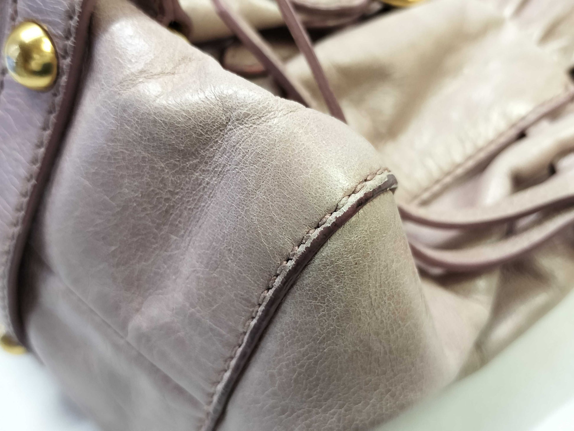 Miu Miu Vitello Luxe 2-Way Handbag Leather Handbag