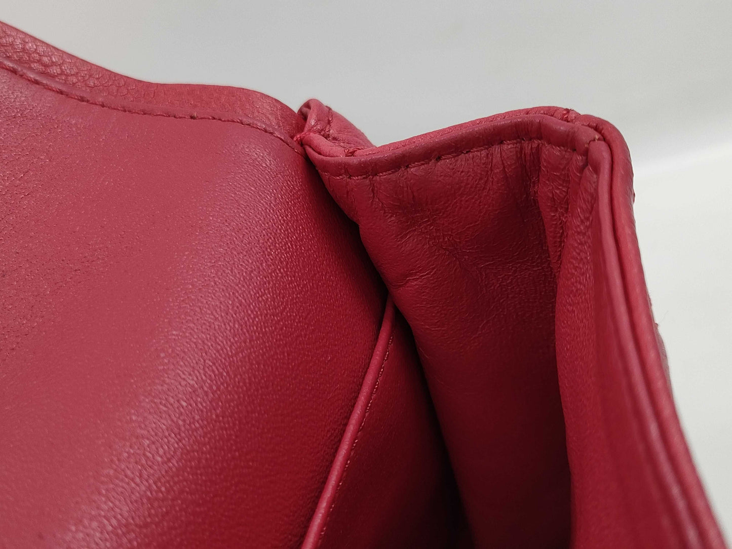 CHANEL Matelasse Chain Shoulder Bag in Red Caviar Leather