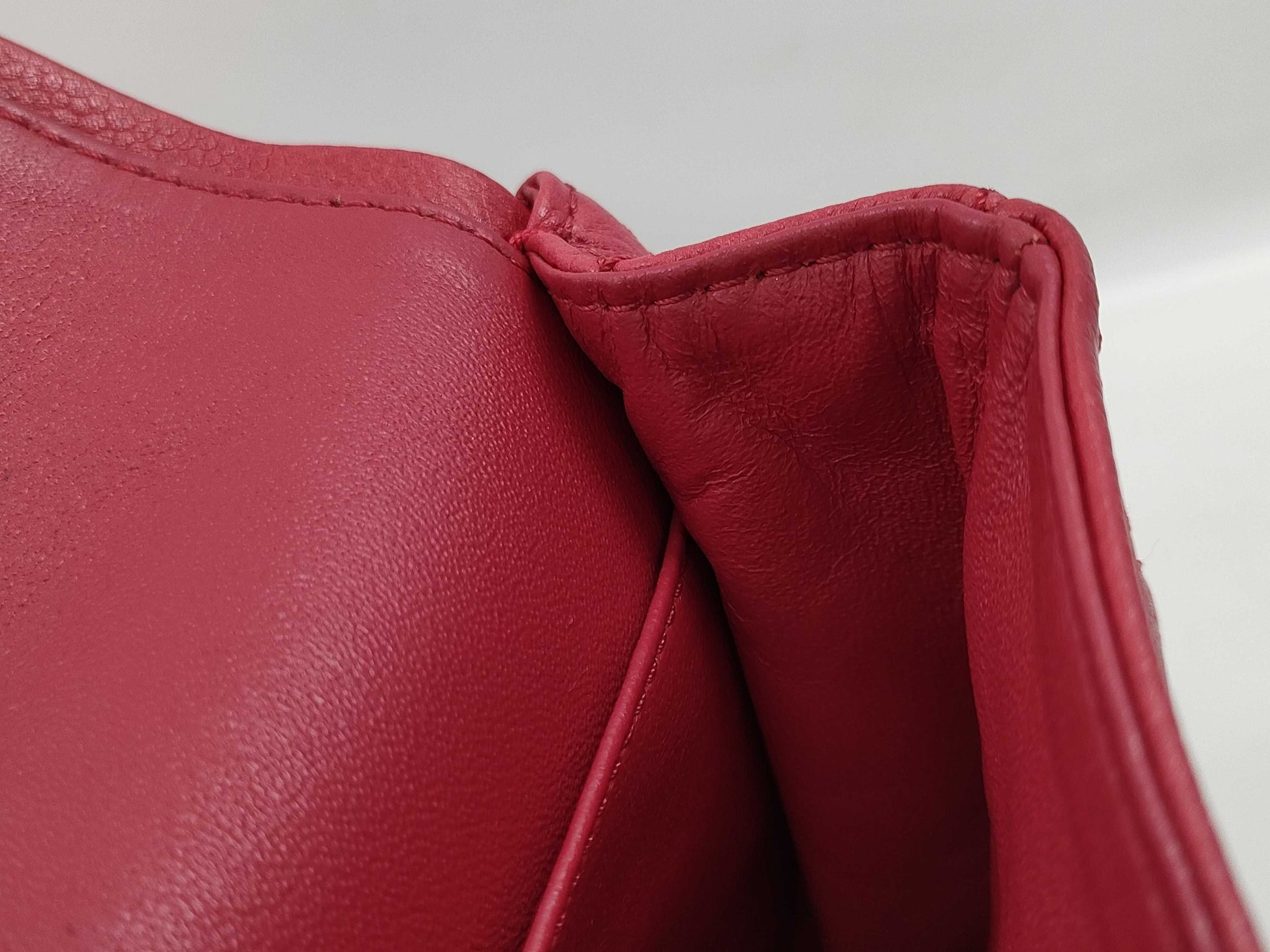 CHANEL Matelasse Chain Shoulder Bag in Red Caviar Leather