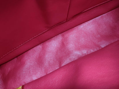 CHANEL Matelasse Chain Shoulder Bag in Red Caviar Leather