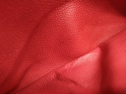 CHANEL Matelasse Chain Shoulder Bag in Red Caviar Leather