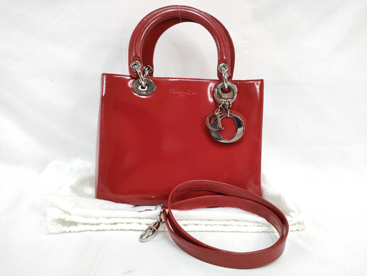 Dior Lady Dior red handbag