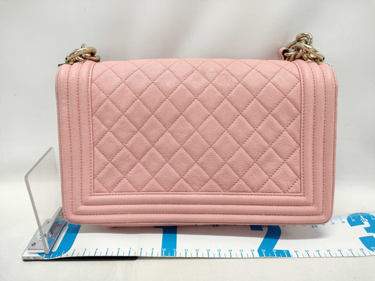 CHANEL Caviar Skin Boy Chanel Chain Shoulder Bag Caviar Skin Pink Shoulder Bag