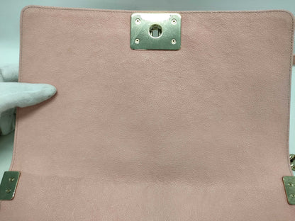 CHANEL Caviar Skin Boy Chanel Chain Shoulder Bag Caviar Skin Pink Shoulder Bag