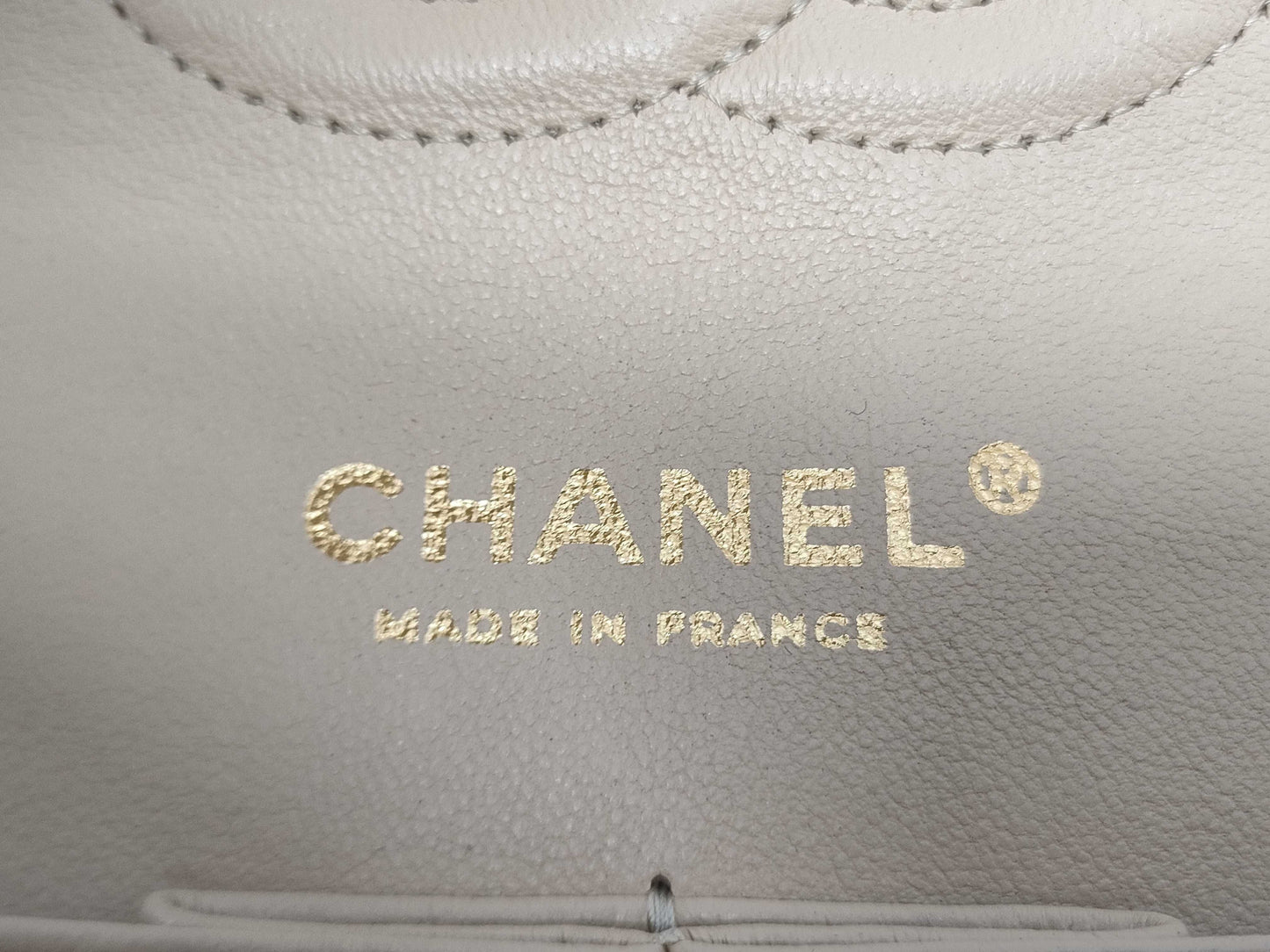 CHANEL Matelasse Classic Handbag 25, Lambskin, Cream