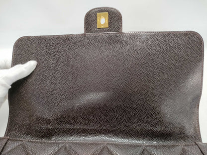 CHANEL Matelasse Caviar Leather Handbag in Brown with Coco Hardware A12397