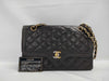 CHANEL Paris Limited Edition Matelasse Chain Shoulder Bag in Black Lambskin