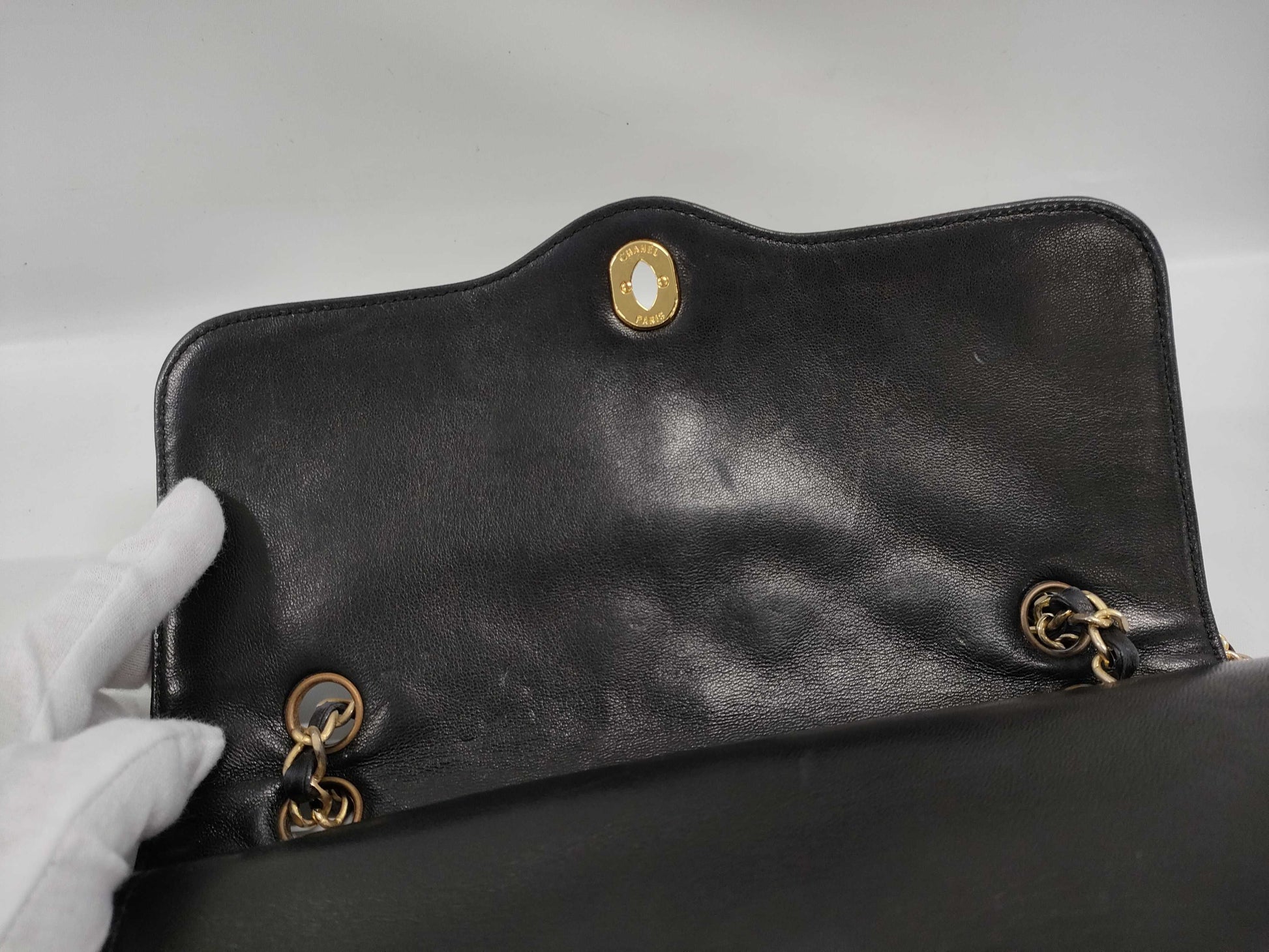 CHANEL Paris Limited Edition Matelasse Chain Shoulder Bag in Black Lambskin