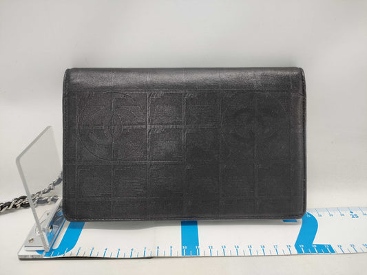 CHANEL Coco Mark Chain Wallet Black Shoulder Bag