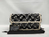CHANEL Patent Tweed Single Flap Chain Shoulder Bag in Black