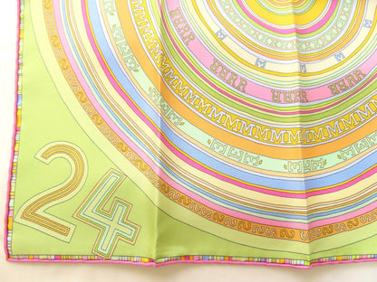 HERMES Carré 40 FRANCE PARIS FBG 24 Scarf 100% Silk Multicolor Scarf