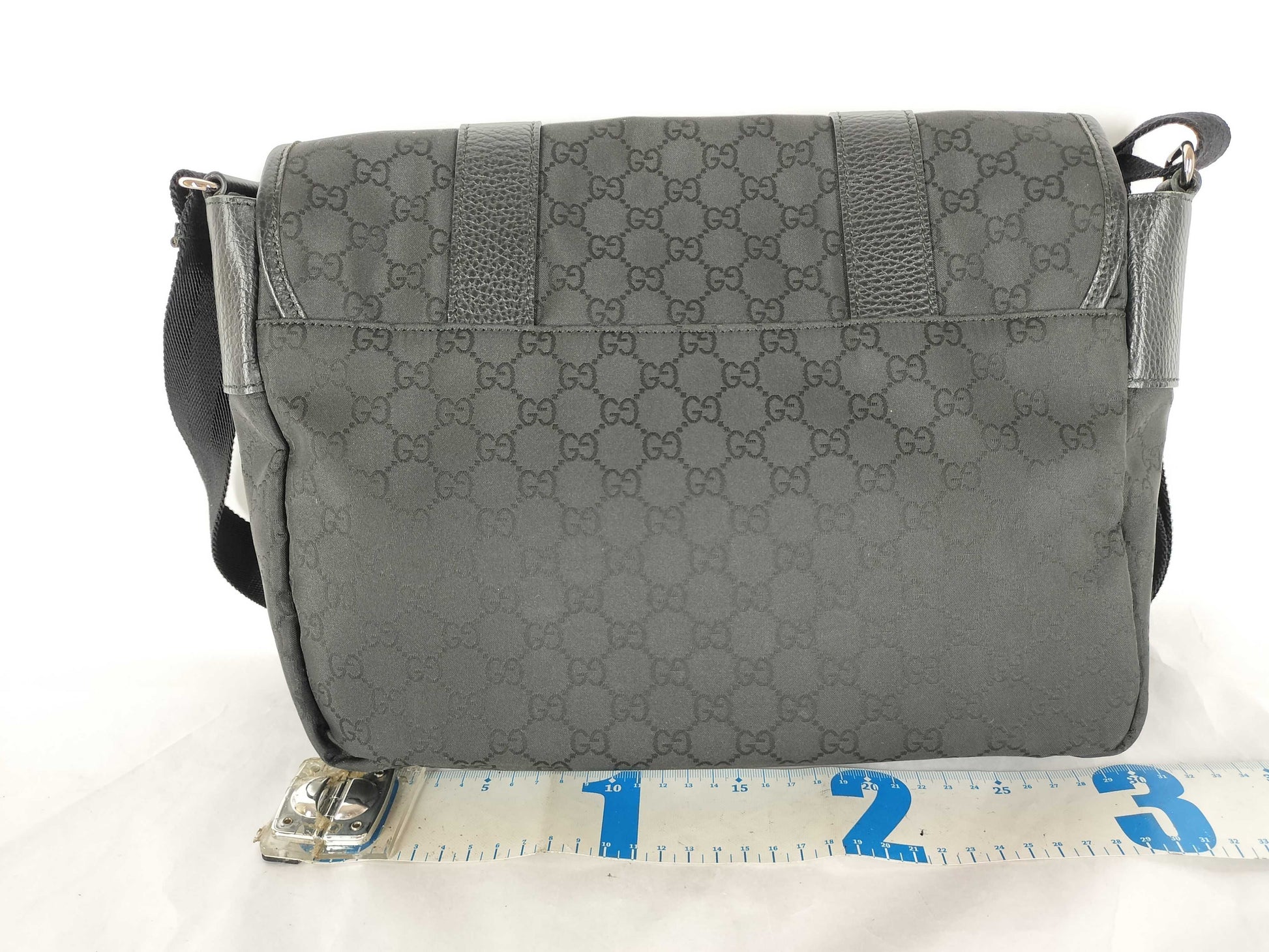 GUCCI GG Canvas Messenger Bag, Black, 374423, Shoulder Bag