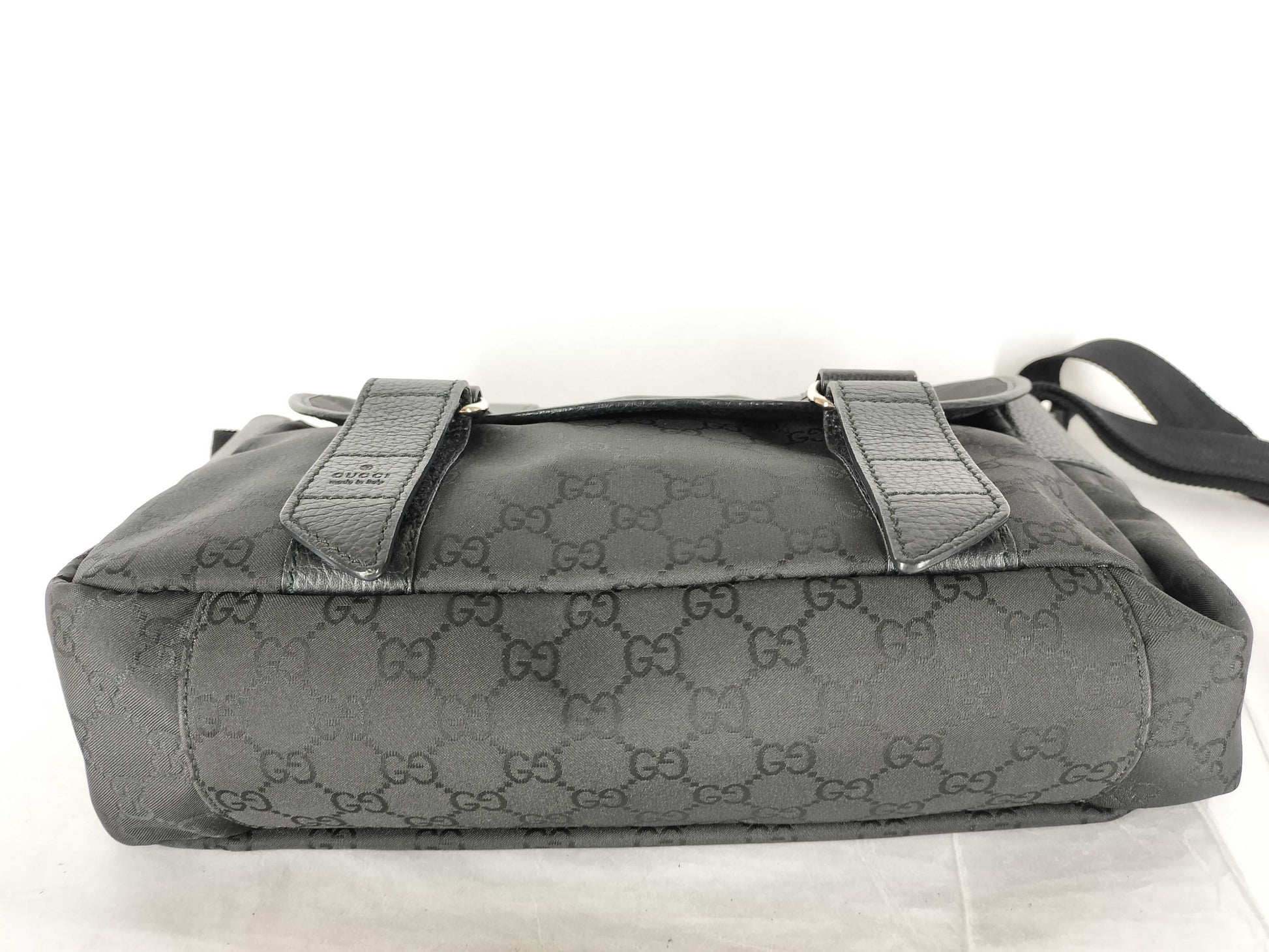 GUCCI GG Canvas Messenger Bag, Black, 374423, Shoulder Bag