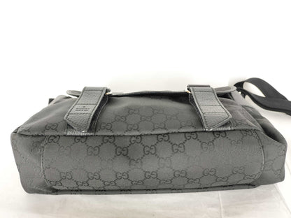 GUCCI GG Canvas Messenger Bag, Black, 374423, Shoulder Bag