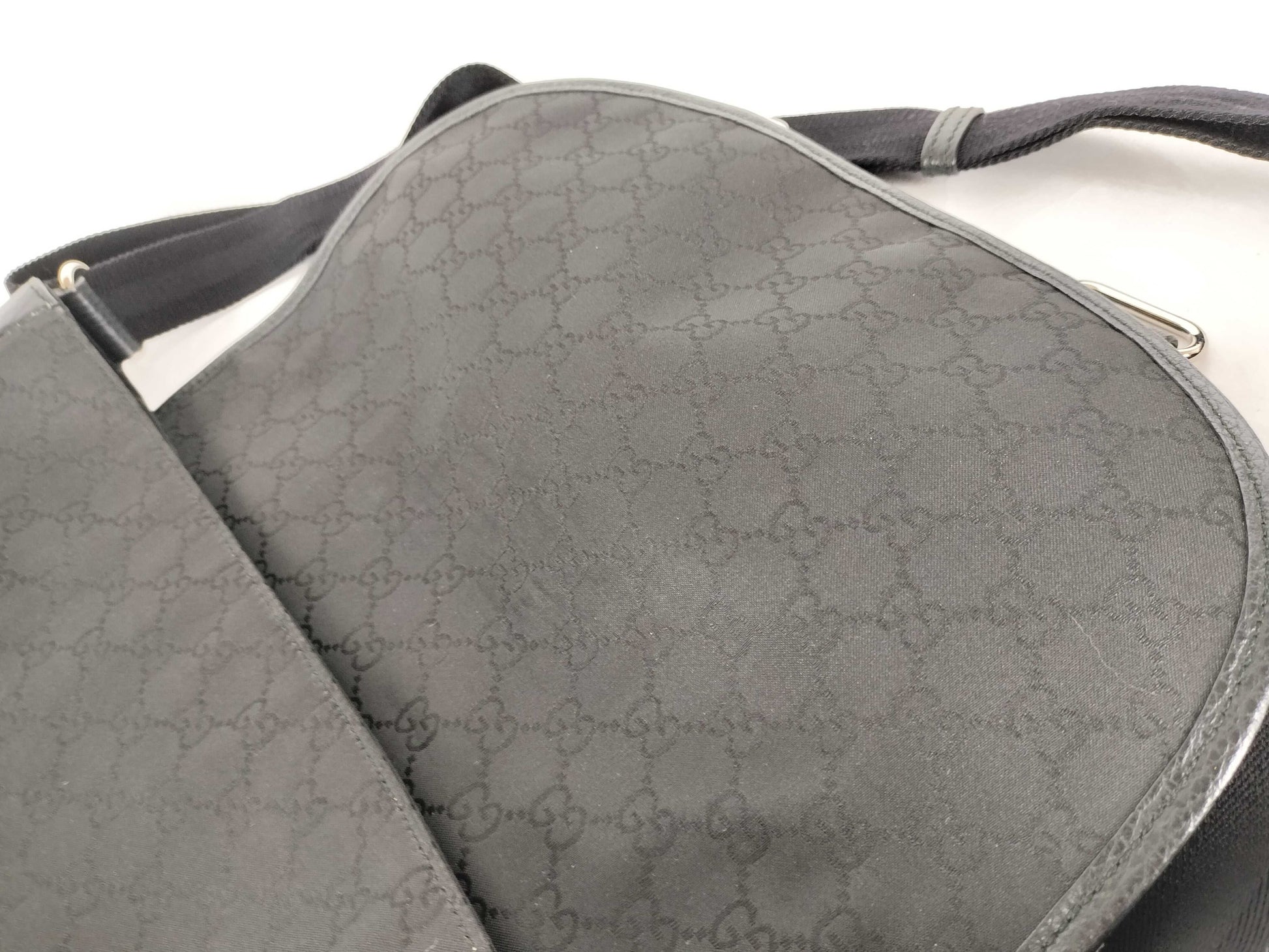 GUCCI GG Canvas Messenger Bag, Black, 374423, Shoulder Bag