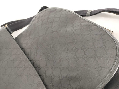 GUCCI GG Canvas Messenger Bag, Black, 374423, Shoulder Bag