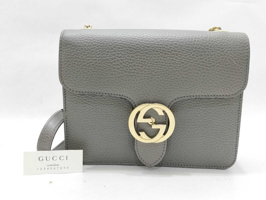 GUCCI Interlocking G Shoulder Bag, Gray, 510304