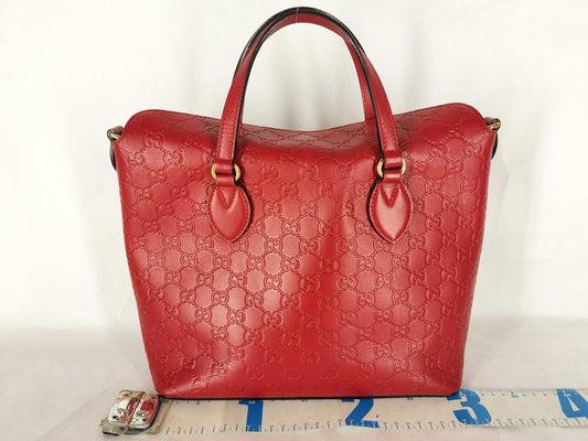 GUCCI Guccissima 2-Way Handbag Red 428226 Handbag