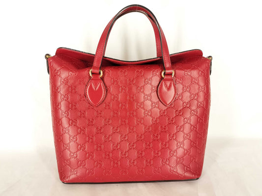 GUCCI Guccissima 2-Way Handbag Red 428226 Handbag