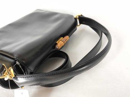 GUCCI Bamboo 2-Way Handbag Black