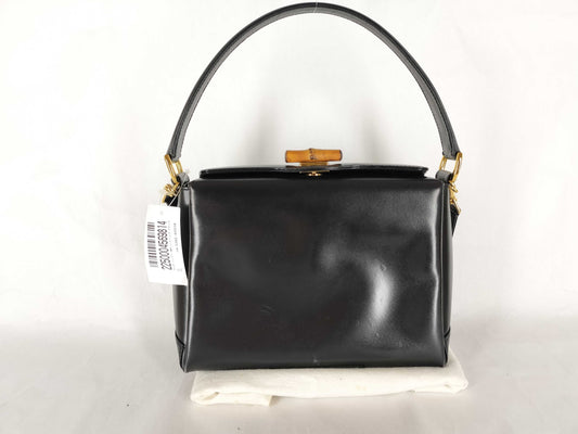 GUCCI Bamboo 2-Way Handbag Black