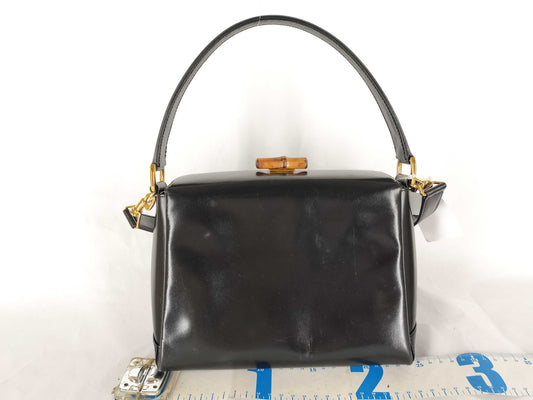 GUCCI Bamboo 2-Way Handbag Black