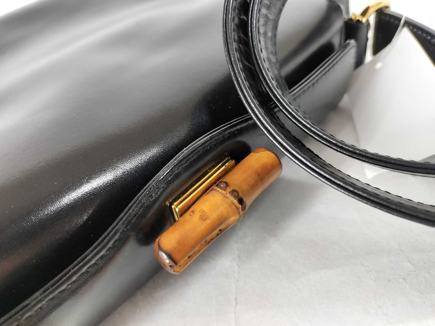 GUCCI Bamboo 2-Way Handbag Black