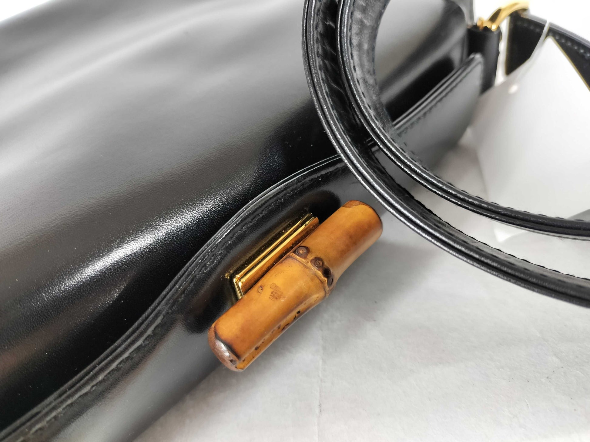 GUCCI Bamboo 2-Way Handbag Black