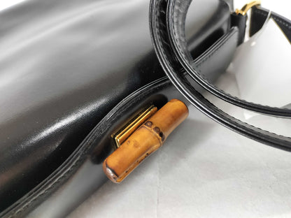 GUCCI Bamboo 2-Way Handbag Black