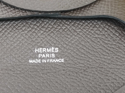 HERMES Bastia Wallet Brown D Engraved Coin Case