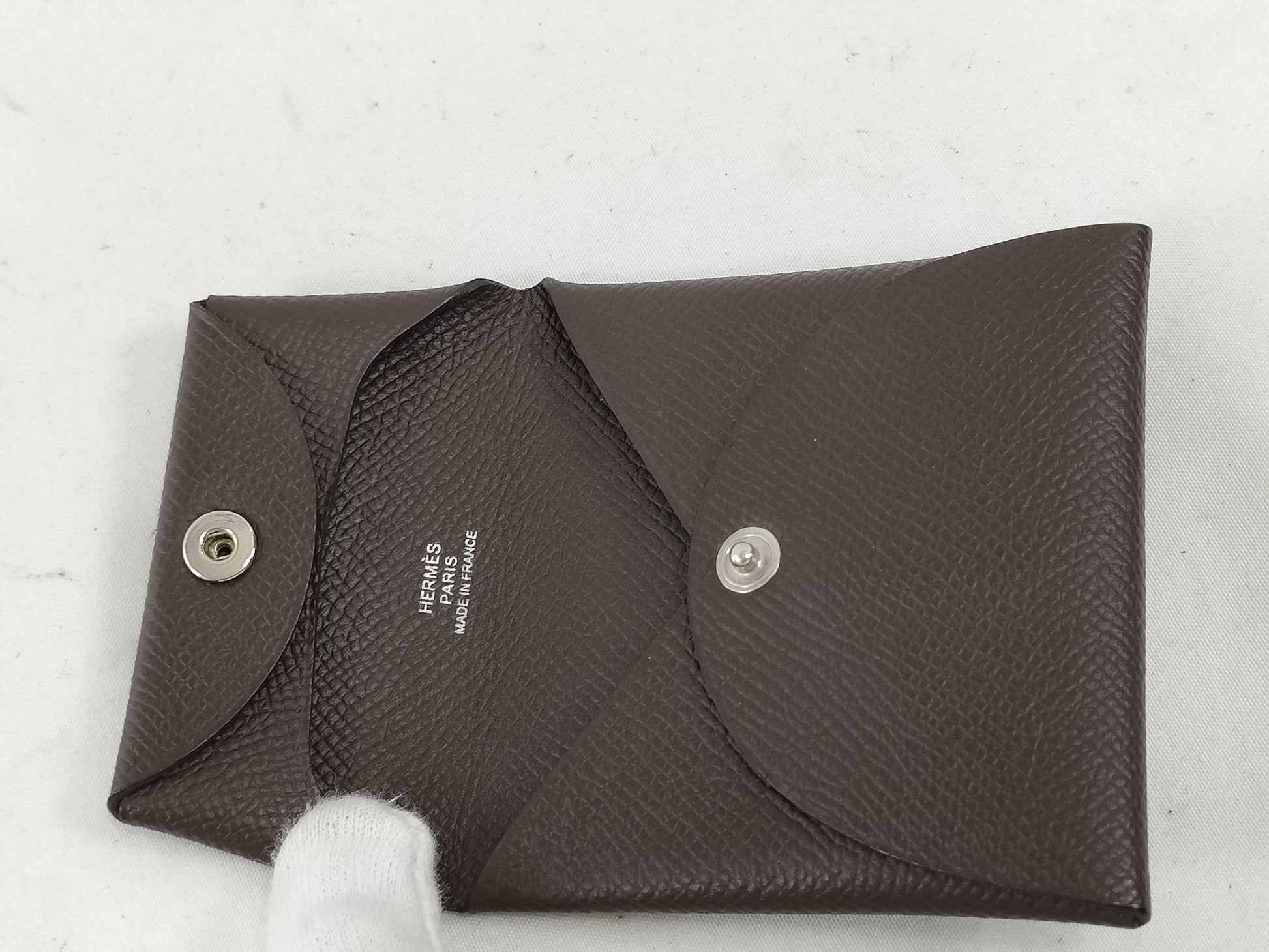 HERMES Bastia Wallet Brown D Engraved Coin Case