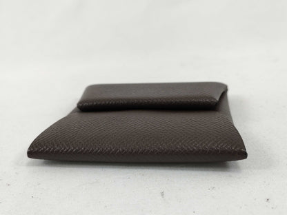 HERMES Bastia Wallet Brown D Engraved Coin Case