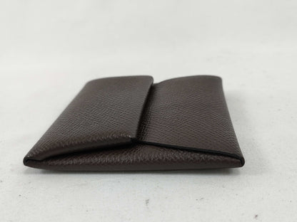 HERMES Bastia Wallet Brown D Engraved Coin Case